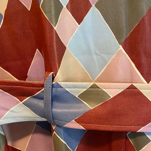 Eloquii Multicolor Diamond Patterned Belted Long-sleeved Dress - Picture 11 of 11